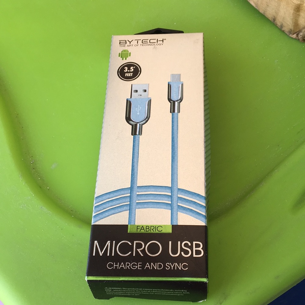 Bytech Fabric Micro USB Charger 3.5 ft